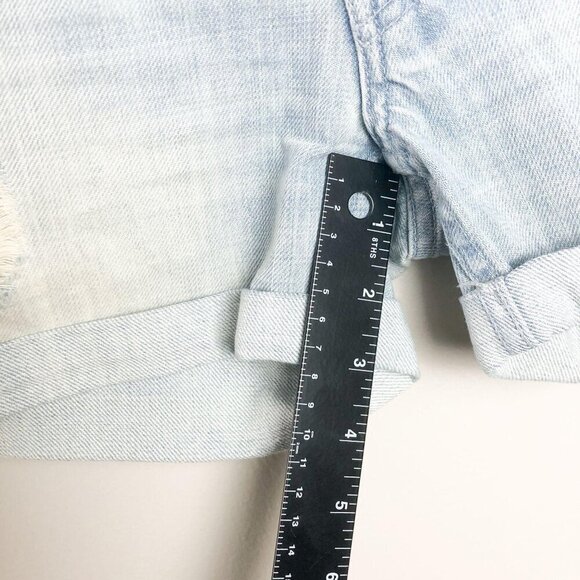 Rails Light Wash Distressed Denim Shorts Womens 25 High Rise Rolled Hem - Picture 11 of 12